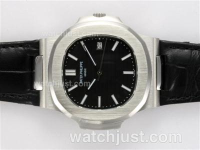 Patek Philippe Nautilus Jumbo MBW Swiss ETA 2824 Movement with Black Dial-Deployment Buckle