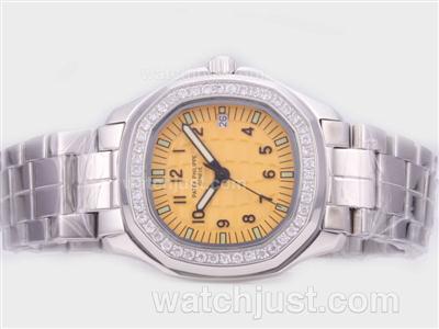 Patek Philippe Nautilus Ref.5067 with Diamond Bezel and Yellow Dial