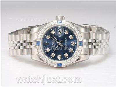 Rolex Datejust Automatic Diamond Marking and Bezel with Blue Dial