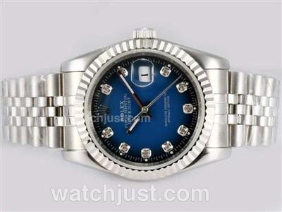 Rolex Datejust Automatic Diamond Markings with Blue Dial