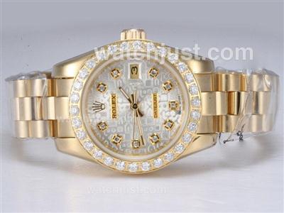 Rolex Datejust Automatic Full Gold with Diamond Bezel-Computer Dial