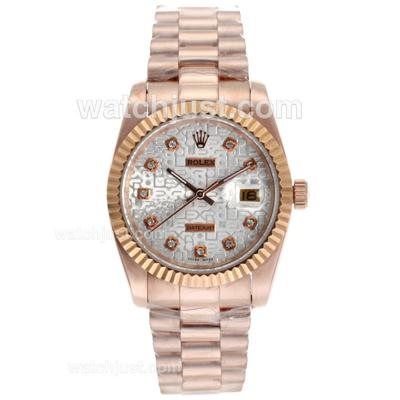 Rolex Datejust Automatic Full Rose Gold with Diamond Marking-Computer Dial