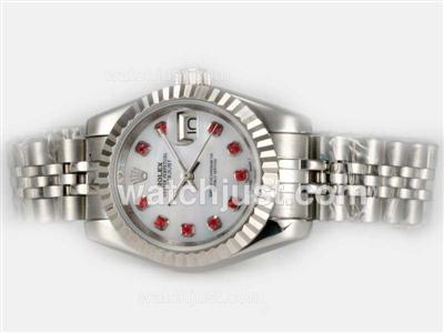 Rolex Datejust Automatic Red Diamond Marking with MOP Dial