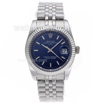 Rolex Datejust Automatic Stick Markers with Blue Dail S/S-Sapphire Glass