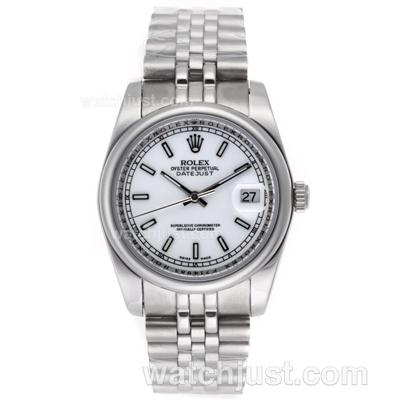 Rolex Datejust Automatic Stick Markers with White Dial S/S-Sapphire Glass