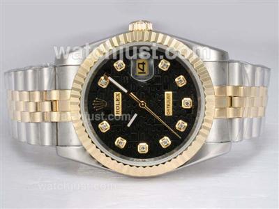 Rolex Datejust Automatic Two Tone with Diamond Marking-Black Computer Dial