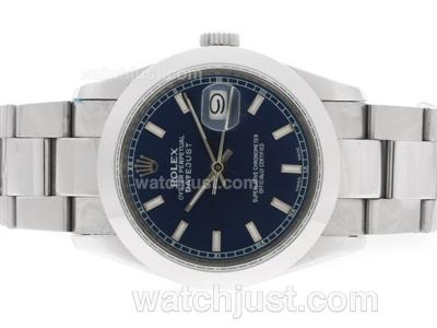 Rolex Datejust Automatic with Blue Dial-White Stick Marking