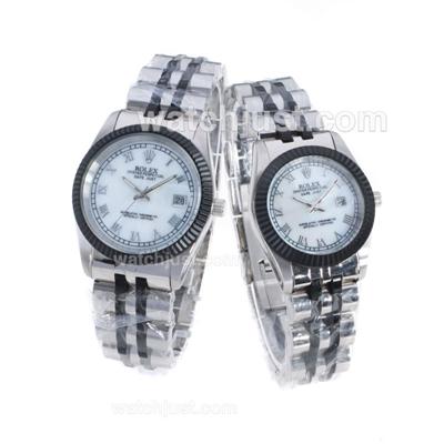 Rolex Datejust Roman Markers with MOP Dial-Couple Watch