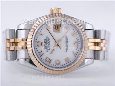 Rolex Datejust Swiss ETA 2671 Movement Two Tone with MOP Dial-Number Marking Lady Size