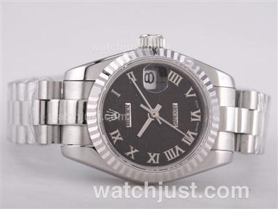 Rolex Datejust Swiss ETA 2671 Movement with Black Computer Dial-Roman Marking Lady Size