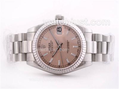 Rolex DateJust Swiss ETA 2836 Movement Champagne Dial with Stick Marking -Mid Size