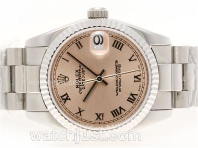 Rolex Datejust Swiss ETA 2836 Movement Roman Marking with Champagne Dial