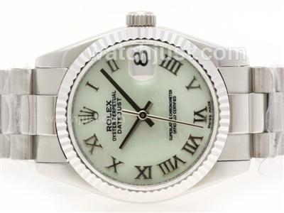 Rolex Datejust Swiss ETA 2836 Movement Roman Marking with Light Green MOP Dial