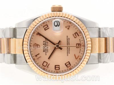 Rolex Datejust Swiss ETA 2836 Movement Two Tone Number Marking with Champagne Dial