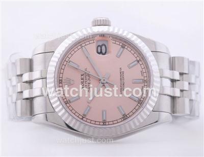 Rolex Datejust Swiss ETA 2836 Pink Dial with Stick Marking--Mid Size