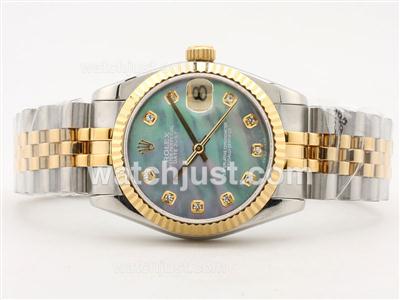 Rolex Datejust Swiss ETA 2836 Two-Tone MOP Dial with Diamond Marking-Mid Size