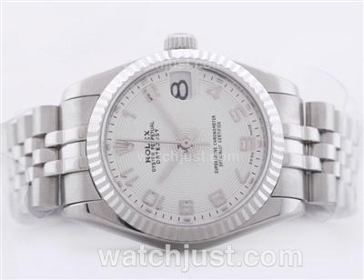 Rolex Datejust Swiss ETA 2836 White Dial with Arabic Numerals--Mid Size