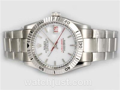 Rolex Datejust Turn-O-Graph Swiss ETA 2836 Movement with White Dial