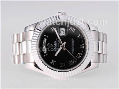 Rolex Day-Date II Automatic Roman Marking with Black Dial-41mm New Version