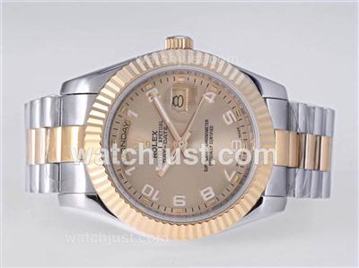 Rolex Day-Date II Automatic Two Tone Number Marking with Golden Dial-41mm New Version