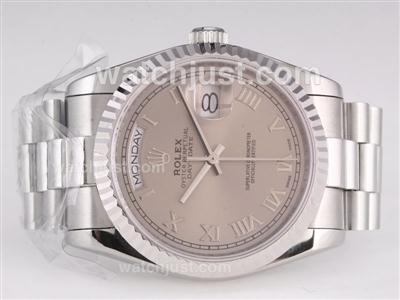 Rolex Day-Date Swiss ETA 2836 Movement with Gray Dial-Roman Marking