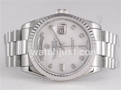 Rolex Day-Date Swiss ETA 2836 Movement with MOP Dial-Diamond Marking