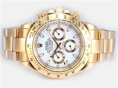 Rolex Daytona Automatic 18K Full Gold Plated with White Dial