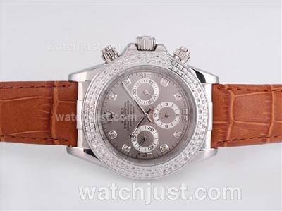 Rolex Daytona Automatic Diamond Bezel and Marking with Gray Dial