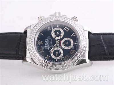 Rolex Daytona Automatic Diamond Bezel with Blue Dail-Roman Marking