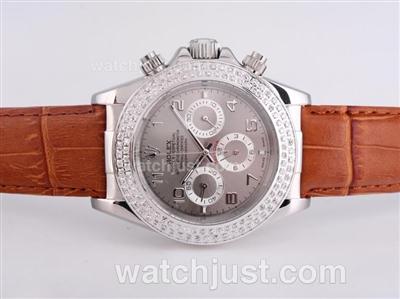 Rolex Daytona Automatic Diamond Bezel with Gray Dial-Number Marking