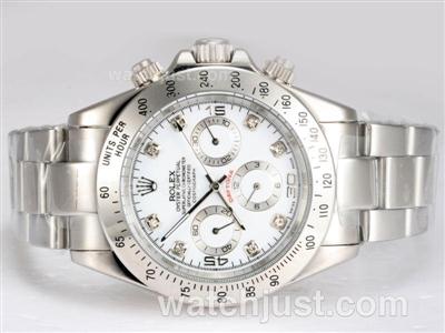 Rolex Daytona Automatic Diamond Marking with White Dial