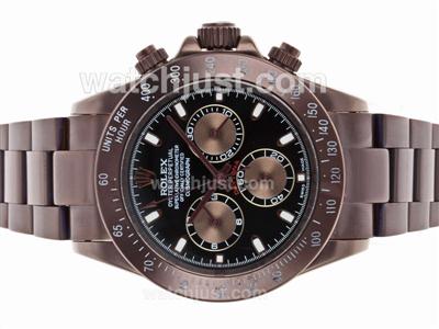 Rolex Daytona Automatic Full Coffee Gold with Black Dial