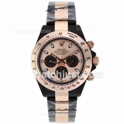 Rolex Daytona Automatic Full PVD Stick Markers with Champagne Dial-Rose Gold/PVD Strap