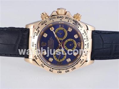 Rolex Daytona Automatic Gold Case with Blue Dail-Diamond Marking