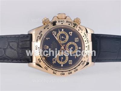 Rolex Daytona Automatic Gold Case with Blue Dail-Number Marking