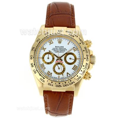 Rolex Daytona Automatic Gold Case with White Dail-Roman Marking