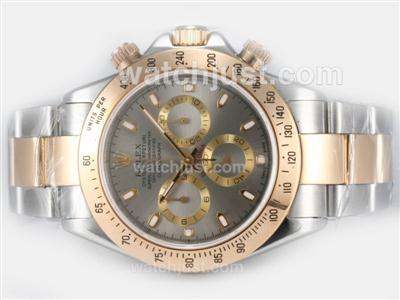 Rolex Daytona Chronograph Asia Valijoux 7750 Movement Two Tone with Gray Dial