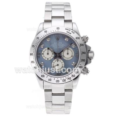 Rolex Daytona Chronograph Swiss Valjoux 7750 Movement Diamond Markers with Blue MOP Dial S/S