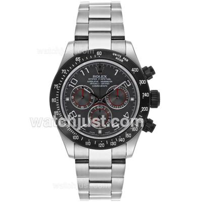 Rolex Daytona Chronograph Swiss Valjoux 7750 Movement Number Markers with Gray Dial S/S-PVD Bezel