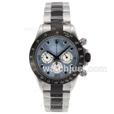 Rolex Daytona Working Chronograph Black Diamond Markers with Blue MOP Dial-S/S with PVD Strap