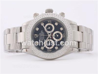 Rolex Daytona Working Chronograph Blue Dial with Diamond Bezel-Diamond Marking Sapphire Glass