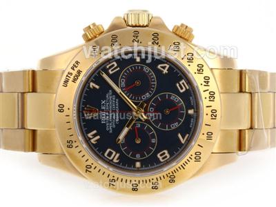 Rolex Daytona Working Chronograph Full Gold with Blue Dial-Number Markers