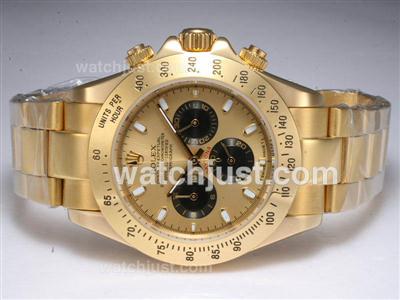 Rolex Daytona Working Chronograph Full Gold with Golden Dial