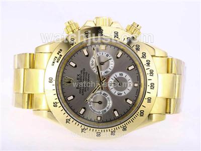 Rolex Daytona Working Chronograph Full Gold with Gray Dial