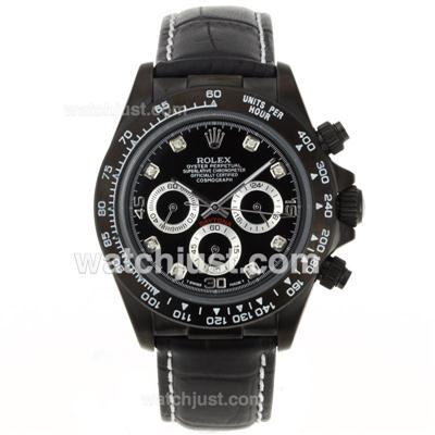 Rolex Daytona Working Chronograph PVD Case Diamond Markers with Black Dial