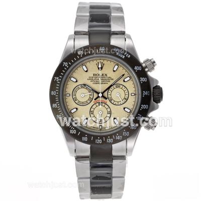 Rolex Daytona Working Chronograph Stick Markers with Granite Dial-S/S with PVD Strap