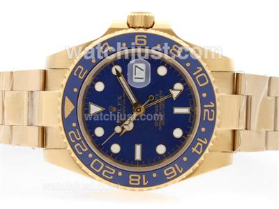 Rolex GMT-Master II Automatic 18K Full Gold Plated with Blue Dial-Blue Ceramic Bezel