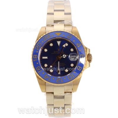 Rolex GMT-Master II Automatic Full Yellow Gold with Blue Bezel and Dial-Sapphire Glass