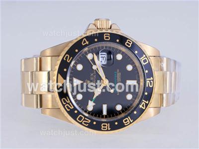 Rolex GMT-Master II Automatic GMT Working Full Gold with Black Dial and Bezel