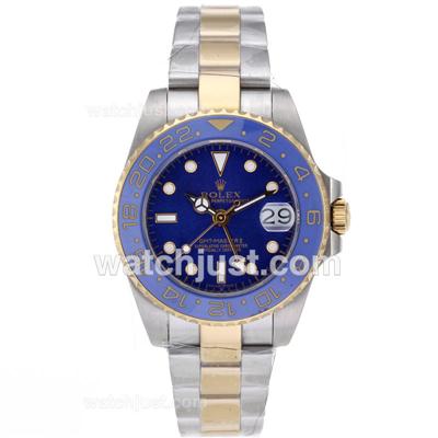 Rolex GMT-Master II Automatic Two Tone Ceramic Bezel with Blue Dial-Lady Size